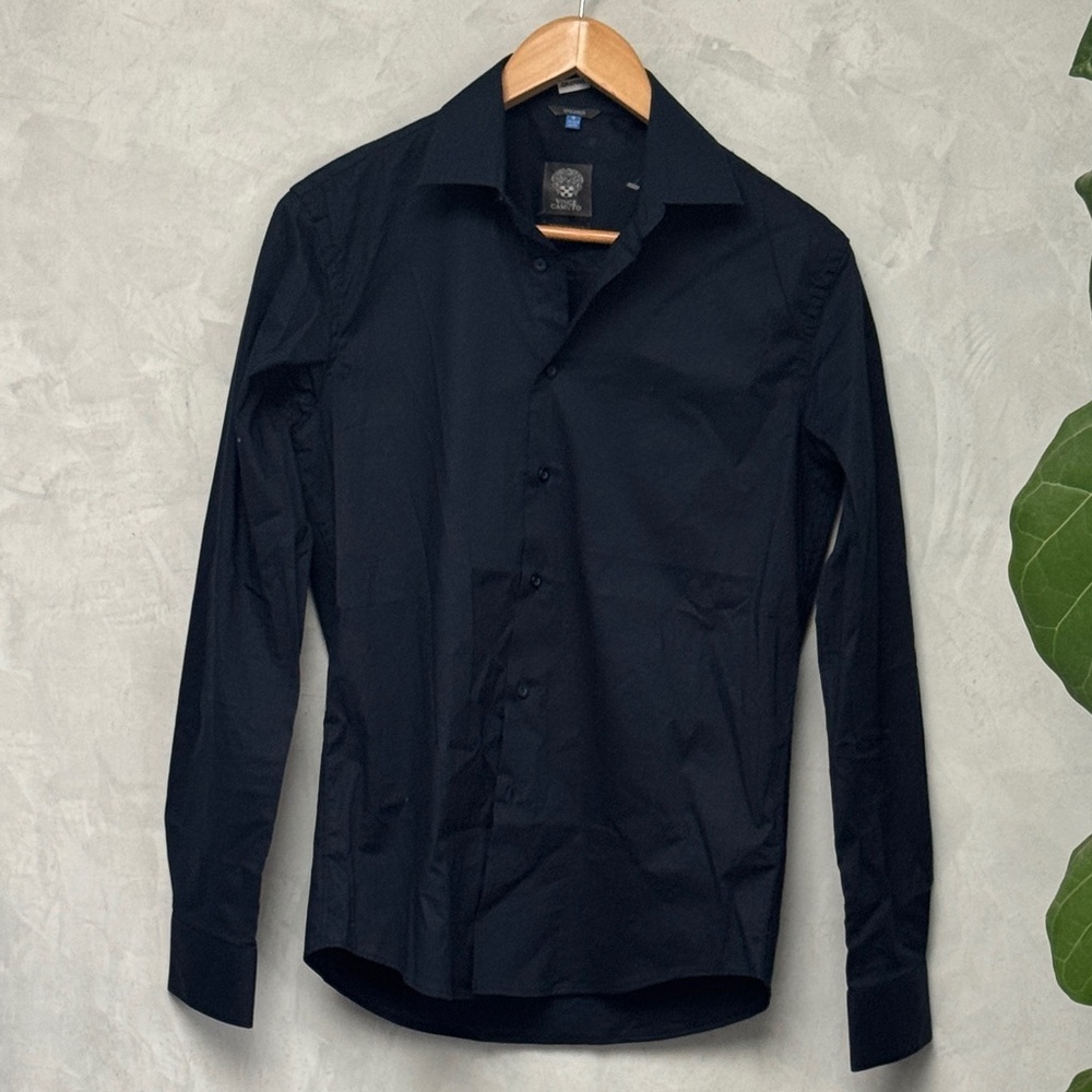 Vince Camuto Midnight Blue Long Sleeve Dress Shirt, Size S